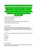 Athletic Training and Conditioning Techniques&NewLine;Comprehensive Final Examination &vert; Complete&NewLine;Study Guide &vert; Verified Questions & Correct&NewLine;Answers &vert; Latest Updated Version &vert; Exam Prep&NewLine;&vert; 100&percnt; Pass Success Resource &vert; Instant&NewLine;Download PDF 