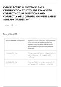 C-201 ELECTRICAL SYSTEMS 1 SACA CERTIFICATION STUDYGUIDE EXAM WITH CORRECT ACTUAL QUESTIONS AND CORRECTLY WELL DEFINED ANSWERS LATEST ALREADY GRADED A&plus;