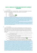 NUR 101 MODULE 4 EXAM QUESTIONS WITH CORRECT ANSWERS