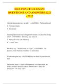 RDA PRACTICE EXAM &NewLine;QUESTIONS AND ANSWERS 2026 - 2027 