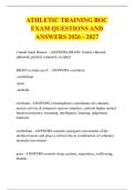 ATHLETIC TRAINING BOC &NewLine;EXAM QUESTIONS AND &NewLine;ANSWERS 2026 - 2027 