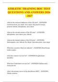 ATHLETIC TRAINING BOC TEST &NewLine;QUESTIONS AND ANSWERS 2026 - 2027