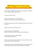 DMV Salesperson Practice Exam &NewLine;Questions with Correct Answers 2026