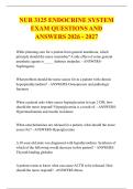 NUR 3125 ENDOCRINE SYSTEM &NewLine;EXAM QUESTIONS AND &NewLine;ANSWERS 2026 - 2027