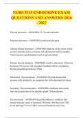 NURS 5315 ENDOCRINE EXAM &NewLine;QUESTIONS AND ANSWERS 2026 - 2027