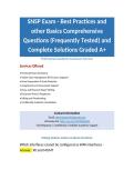 SNSP Exam - Best Practices and other Basics Comprehensive Questions &lpar;Frequently Tested&rpar; and Complete Solutions Graded A&plus;