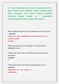 LPI Linux Essentials Exam practice questions 2026 &vert;&vert; &NewLine;Most Recent Exam 2026&vert;2027 Actual Complete Real &NewLine;Exam Questions And Correct Answers &lpar;Verified &NewLine;Answers&rpar; Already Graded A&plus; &vert; Guaranteed &NewLine;Success&excl;&excl;Latest Version &vert; Brand New Version&excl; 