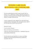 OSTOMY CARE EXAM &NewLine;QUESTIONS AND ANSWERS 2026 - 2027 