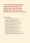 Evolve Elsevier HESI Medical-Surgical Examination 2026&vert; A Review of 260 Comprehensive Practice Multichoice Questions with Verified Answers and Rationales&vert; Guaranteed Pass &vert; &lpar;Brand New&excl;&excl;&rpar;