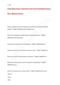 Food Safety Exam 3 Questions And Correct Detailed Answers New Updated Version