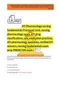 ATI Pharmacology nursing fundamentals Proctored 2026&comma; nursing pharmacology exam&comma; ATI drug classifications&comma; safe medication practices&comma; ATI pharmacology questions&comma; verified ATI answers&comma; nursing fundamentals exam prep PREDICTOR exam 1