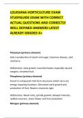 LOUISIANA HORTICULTURE EXAM &NewLine;STUDYGUIDE EXAM WITH CORRECT &NewLine;ACTUAL QUESTIONS AND CORRECTLY &NewLine;WELL DEFINED ANSWERS LATEST &NewLine;ALREADY GRADED A&plus; 