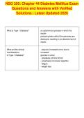 NSG 350&colon; Chapter 44 Diabetes Mellitus Exam&NewLine;Questions and Answers with Verified&NewLine;Solutions &vert; Latest Updated 2026