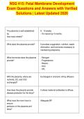 NSG 415&colon; Fetal Membrane Development&NewLine;Exam Questions and Answers with Verified&NewLine;Solutions &vert; Latest Updated 2026