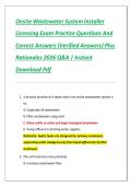 Onsite Wastewater System Installer Licensing Exam Practice Questions And Correct Answers &lpar;Verified Answers&rpar; Plus Rationales 2026 Q&A &vert; Instant Download Pdf