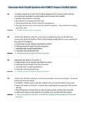 Rasmussen Mental Health Questions with CORRECT Answers &lpar;Verified Update&rpar;