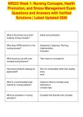 NR222 Week 1&colon; Nursing Concepts&comma; Health&NewLine;Promotion&comma; and Stress Management Exam&NewLine;Questions and Answers with Verified&NewLine;Solutions &vert; Latest Updated 2026