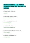 RMA FULL QUESTIONS AND CORRECT &NewLine;ANSWERS PROFESSIONAL PREPARATION &NewLine;MATERIAL 