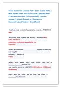 Texas Auctioneer License-Part 1 Exam &lpar;Latest 2026&rpar; &vert;&vert; &NewLine;Most Recent Exam 2026&vert;2027 Actual Complete Real &NewLine;Exam Questions And Correct Answers &lpar;Verified &NewLine;Answers&rpar; Already Graded A&plus; &vert; Guaranteed            &NewLine;Success&excl;&excl; Latest Version &vert; Brand New&excl;&excl; 