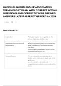 NATIONAL GUARDIANSHIP ASSOCIATION TERMINOLOGY EXAM WITH CORRECT ACTUAL QUESTIONS AND CORRECTLY WELL DEFINED ANSWERS LATEST ALREADY GRADED A&plus; 2026