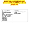 NR 222- Exam 2 review Questions and&NewLine;Answers with Verified Solutions &vert; Latest&NewLine;Updated 2026