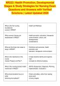 NR222&colon; Health Promotion&comma; Developmental&NewLine;Stages & Study Strategies for Nursing Exam&NewLine;Questions and Answers with Verified&NewLine;Solutions &vert; Latest Updated 2026