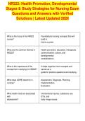 NR222&colon; Health Promotion&comma; Developmental&NewLine;Stages & Study Strategies for Nursing Exam&NewLine;Questions and Answers with Verified&NewLine;Solutions &vert; Latest Updated 2026&NewLine;