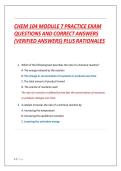 CHEM 104 MODULE 7 PRACTICE EXAM QUESTIONS AND CORRECT ANSWERS &lpar;VERIFIED ANSWERS&rpar; PLUS RATIONALES&NewLine;