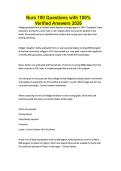 Nurs 100 Questions with 100&percnt; Verified Answers 2026