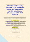 WGU C777 Unit 2&colon; Cascading Style Sheets &lpar;CSS&rpar; Comprehensive Practice Test &vert; Exam Questions with 100&percnt; Verified Answers &lpar;Newest Update 2026 &ndash; 2027 &lpar;Graded A&plus;&rpar;&NewLine;