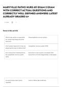 MARYVILLE PATHO NURS 611 EXAM 2 EXAM WITH CORRECT ACTUAL QUESTIONS AND CORRECTLY WELL DEFINED ANSWERS LATEST ALREADY GRADED A&plus;