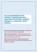 AIC 30 EXAM MERGED WITH &NewLine;CORRECT VERIFIED AND WELL &NewLine;ANALYZED SOLUTIONS &vert;&vert; ALREADY &NewLine;GRADED A&plus; &vert;&vert; 2026-2027 LATEST &NewLine;UPDATE&excl;&excl;