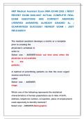 AMT Medical Assistant Exam RMA EXAM 2026 &vert;&vert; MOST &NewLine;RECENT EXAM 2026-2027 ACTUAL COMPLETE REAL &NewLine;EXAM QUESTIONS AND CORRECT ANSWERS &NewLine;&lpar;VERIFIED ANSWERS&rpar; ALREADY GRADED A&plus; &vert; &NewLine;GUARANTEED SUCCESS&excl;&excl; NEWEST EXAM &vert; JUST &NewLine;RELEASED&excl;&excl;