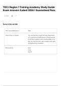 TDCJ Region 1 Training Academy Study Guide Exam Answers &vert;Latest 2026 &vert; Guaranteed Pass&period;
