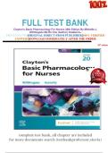 FULL TEST BANK&NewLine;Clayton&rsquo;s Basic Pharmacology For Nurses 20th Edition By Michelle J&period; Willihnganz Ms Rn Cne &lpar;Author&rpar; Graded A&plus;&NewLine;