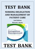 Test Bank&colon; Nursing Delegation and Management of Patient Care &lpar;2nd Edition&rpar; by Motacki & Burke