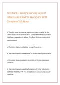 Test Bank - Wong-s Nursing Care of Infants and Children Questions With Complete Solutions &NewLine;