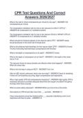 CPR Test Questions And Correct&NewLine;Answers 2026&sol;202