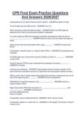 CPR Final Exam Practice Questions&NewLine;And Answers 2026&sol;2027