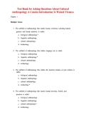 Test Bank for Asking Questions About Cultural Anthropology 3e by Welsch