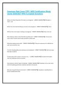 American Red Cross CPR&sol;AED Certification Study Guide 2026&sol;2027 with Complete Solutions &ndash; Comprehensive CPR & AED Exam Review