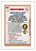 AUDIT Exam 1 &ndash; Latest Practice Test 2026-2027&NewLine;150&plus; Questions with Correct Answers and Rationales