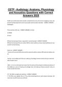 CETP Audiology- Anatomy&comma; Physiology and Acoustics Questions with Correct Answers 2026