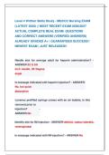Level 4 Written Skills Study - MGCCC Nursing EXAM &NewLine;&lpar;LATEST 2026&rpar; &vert;&vert; MOST RECENT EXAM 2026&vert;2027 &NewLine;ACTUAL COMPLETE REAL EXAM  QUESTIONS              &NewLine;AND CORRECT ANSWERS &lpar;VERIFIED ANSWERS&rpar; &NewLine;ALREADY GRADED A&plus; &vert; GUARANTEED SUCCESS&excl;&excl; &NewLine;NEWEST EXAM &vert; JUST RE