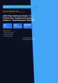 ADEQ Water Distribution Grades 1 & 2 Practice Exam Actual 2026&sol;2027 &ndash; Complete Exam-Style Questions &vert; 100&percnt; Verified &ndash; Pass Guaranteed &ndash; A&plus; Graded 