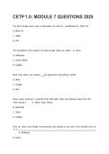 CETP 1&period;0 MODULE 7 QUESTIONS 2026 with complete detailed actual solutions
