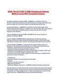 NCM-109-LECTURE 4 GDM &lpar;Gestational Diabetes Mellitus&rpar; Exam With Complete Solutions