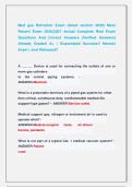 Med gas Refresher Exam &lpar;latest version 2026&rpar; Most &NewLine;Recent Exam 2026&vert;2027 Actual Complete Real Exam &NewLine;Questions And Correct Answers &lpar;Verified Answers&rpar; &NewLine;Already Graded A&plus; &vert; Guaranteed Success&excl;&excl; Newest &NewLine;Exam &vert; Just Released&excl;&excl;  