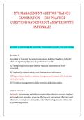 NYC MANAGEMENT AUDITOR TRAINEE &NewLine;EXAMINATION &mdash; 320 PRACTICE &NewLine;QUESTIONS AND CORRECT ANSWERS WITH &NewLine;RATIONALES