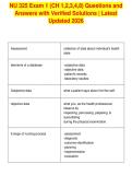 NU 325 Exam 1 &lpar;CH 1&comma;2&comma;3&comma;4&comma;8&rpar; Questions and&NewLine;Answers with Verified Solutions &vert; Latest&NewLine;Updated 2026